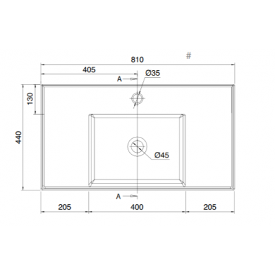 Pastatomas arba pakabinamas stačiakampis praustuvas T EOREMA 2.0 80 DOUBLE SHELF